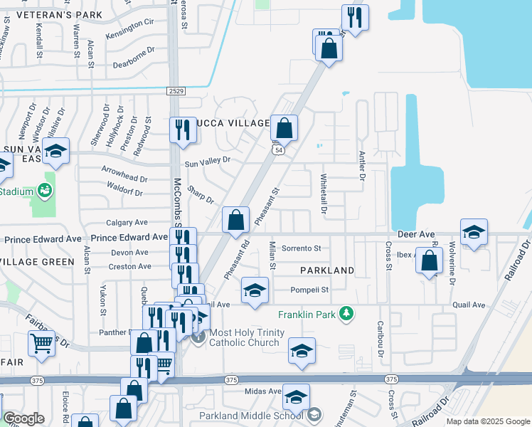 map of restaurants, bars, coffee shops, grocery stores, and more near 5947 Bridalveil Drive in El Paso