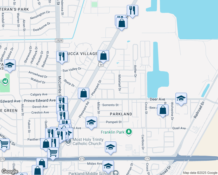 map of restaurants, bars, coffee shops, grocery stores, and more near 6027 Bridalveil Drive in El Paso