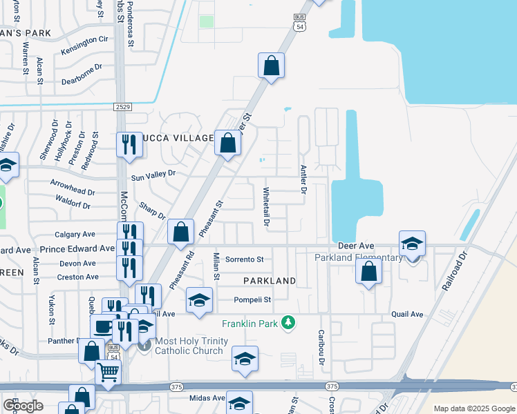 map of restaurants, bars, coffee shops, grocery stores, and more near 10231 Whitetail Drive in El Paso