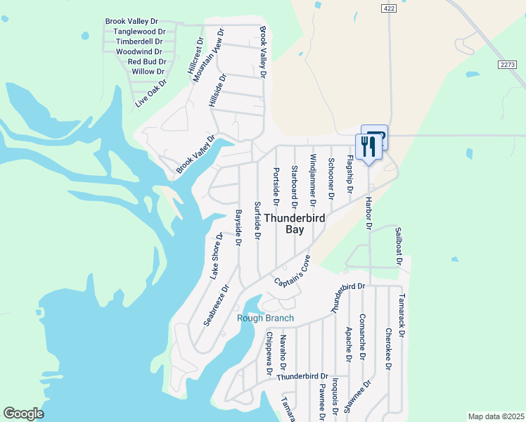 map of restaurants, bars, coffee shops, grocery stores, and more near 3171 Surfside Drive in May