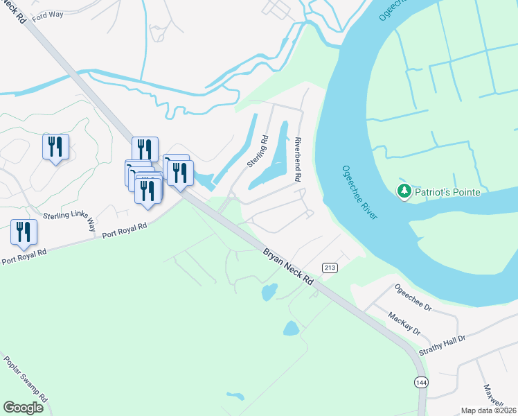 map of restaurants, bars, coffee shops, grocery stores, and more near 304 River Oaks Drive in Richmond Hill