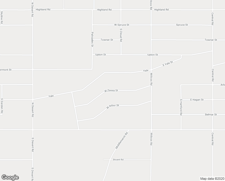map of restaurants, bars, coffee shops, grocery stores, and more near West Zinnia Street in Cochise County