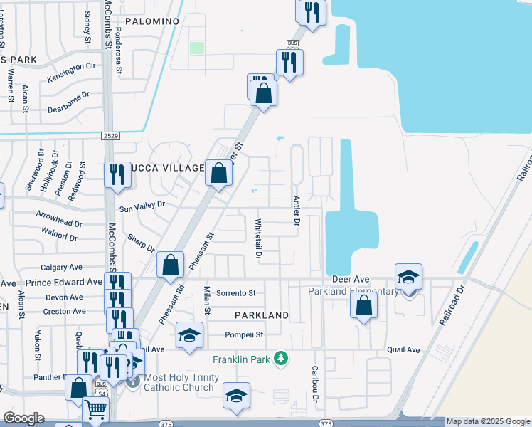 map of restaurants, bars, coffee shops, grocery stores, and more near 6001 Moose Court in El Paso