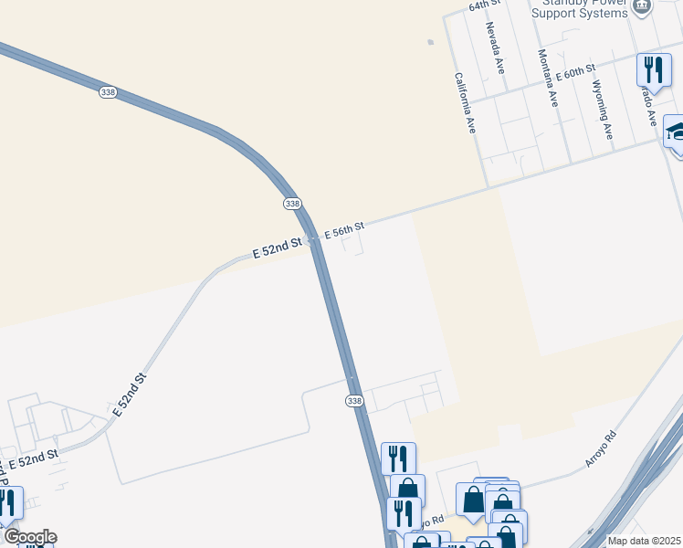 map of restaurants, bars, coffee shops, grocery stores, and more near 5400 Northeast Loop 338 in Odessa