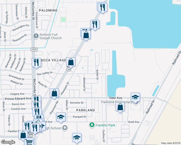map of restaurants, bars, coffee shops, grocery stores, and more near 6121 Carole Jeschke Court in El Paso