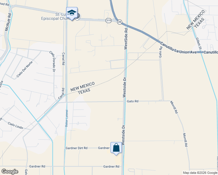 map of restaurants, bars, coffee shops, grocery stores, and more near 895 Gato Road in El Paso