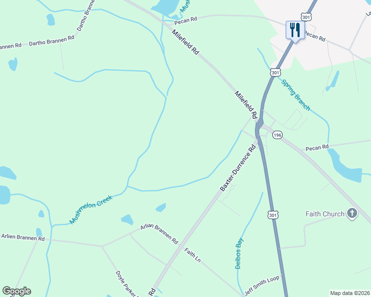 map of restaurants, bars, coffee shops, grocery stores, and more near 173 Doll Rogers Road in Glennville