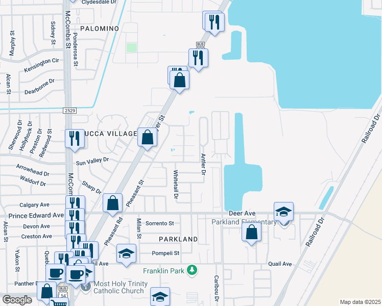 map of restaurants, bars, coffee shops, grocery stores, and more near 6121 Carole Jeschke Court in El Paso