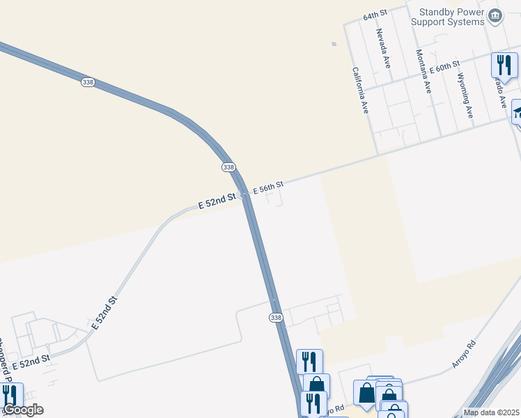 map of restaurants, bars, coffee shops, grocery stores, and more near 5400 Northeast Loop 338 in Odessa