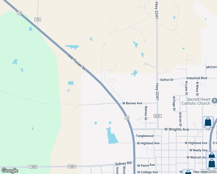map of restaurants, bars, coffee shops, grocery stores, and more near 1313 Haven Drive in Comanche