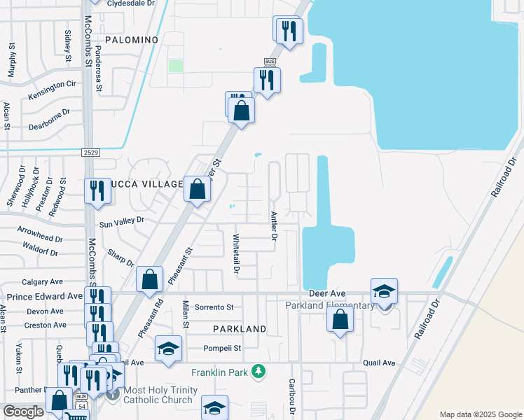 map of restaurants, bars, coffee shops, grocery stores, and more near 6121 Carole Jeschke Court in El Paso