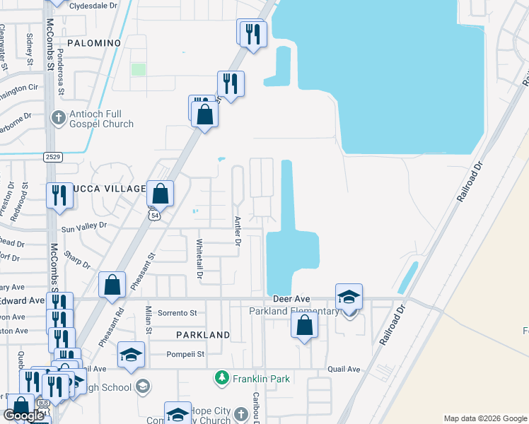 map of restaurants, bars, coffee shops, grocery stores, and more near 6111 Sun Valley Drive in El Paso