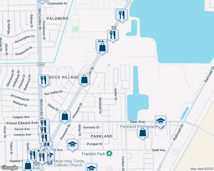 map of restaurants, bars, coffee shops, grocery stores, and more near 6121 Carole Jeschke Court in El Paso