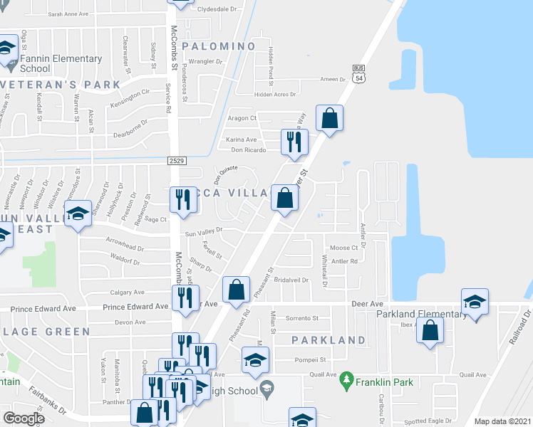 map of restaurants, bars, coffee shops, grocery stores, and more near 10308 U.S. 54 Business in El Paso