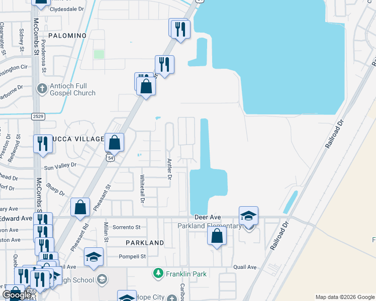 map of restaurants, bars, coffee shops, grocery stores, and more near 6111 Sun Valley Drive in El Paso