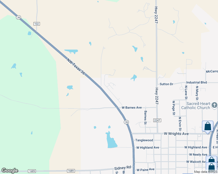 map of restaurants, bars, coffee shops, grocery stores, and more near 1313 Haven Drive in Comanche
