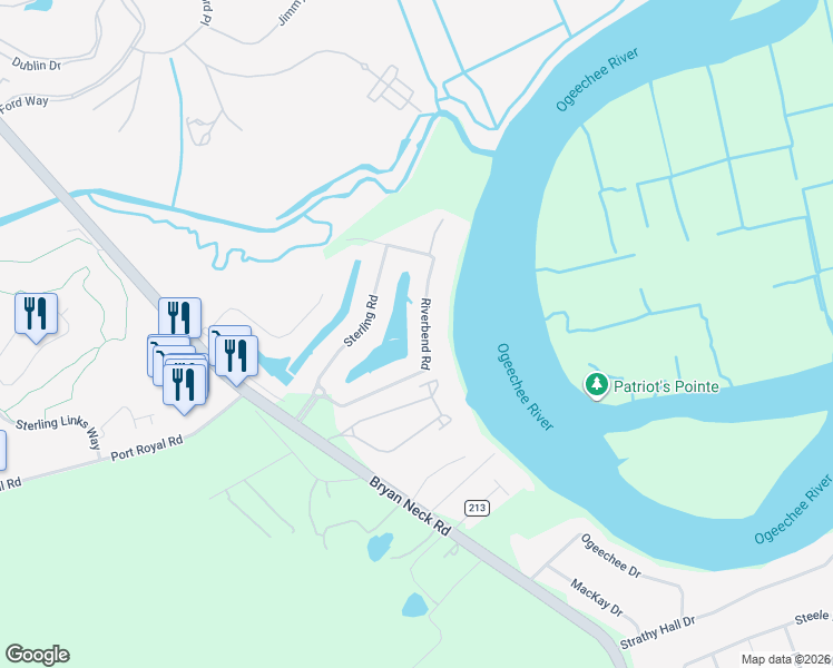 map of restaurants, bars, coffee shops, grocery stores, and more near 397 Riverbend Road in Richmond Hill