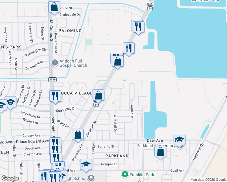 map of restaurants, bars, coffee shops, grocery stores, and more near 6004 Pam McCall Lane in El Paso
