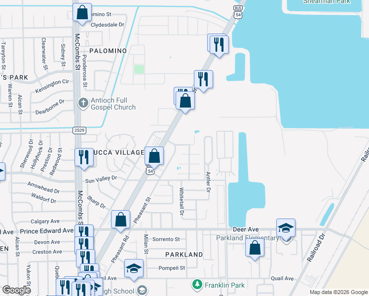 map of restaurants, bars, coffee shops, grocery stores, and more near 6004 Pam McCall Drive in El Paso