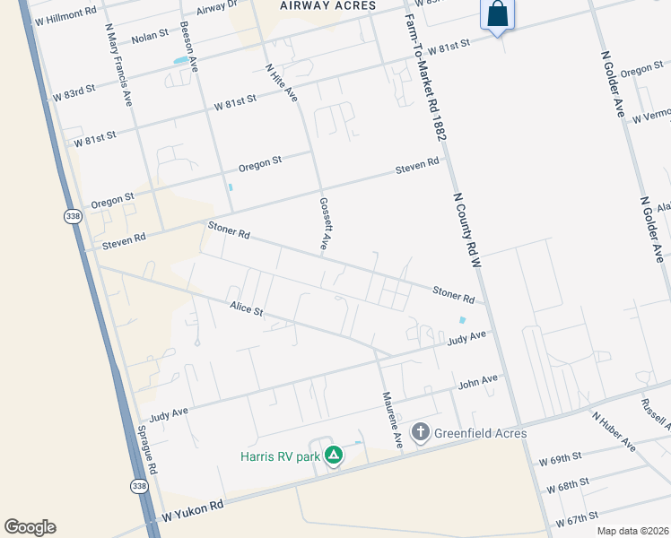 map of restaurants, bars, coffee shops, grocery stores, and more near 7305 Coombs Avenue in Odessa