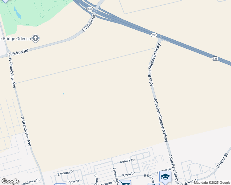 map of restaurants, bars, coffee shops, grocery stores, and more near 5401 John Ben Shepperd Parkway in Odessa