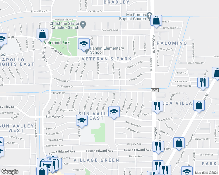 map of restaurants, bars, coffee shops, grocery stores, and more near 5532 Edinburg Drive in El Paso