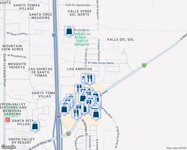 map of restaurants, bars, coffee shops, grocery stores, and more near 668 West Firehawk Drive in Green Valley