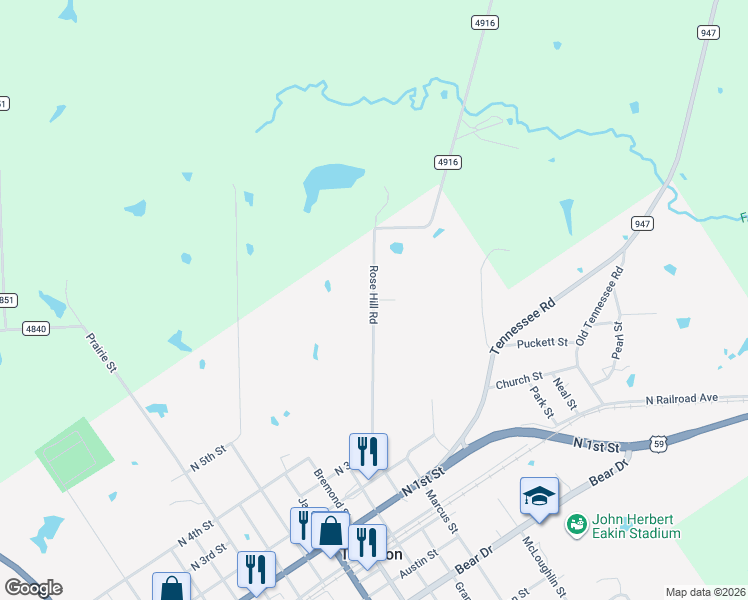 map of restaurants, bars, coffee shops, grocery stores, and more near Millford Lane in Timpson