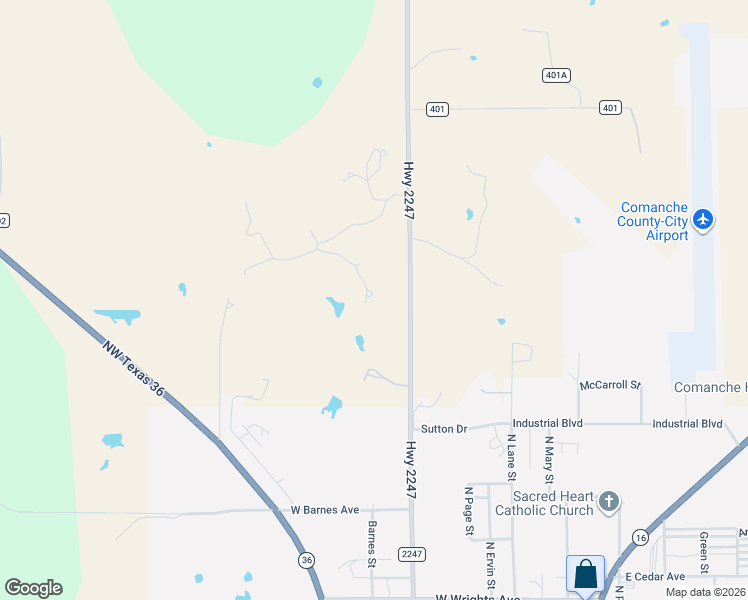 map of restaurants, bars, coffee shops, grocery stores, and more near 240 Cowboy Lane in Comanche