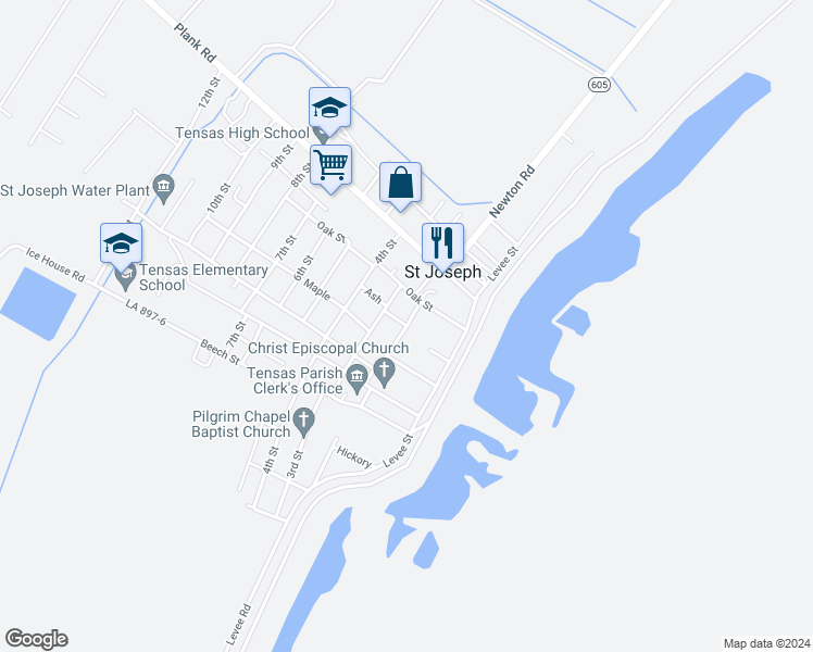 map of restaurants, bars, coffee shops, grocery stores, and more near 205 Ash in Saint Joseph