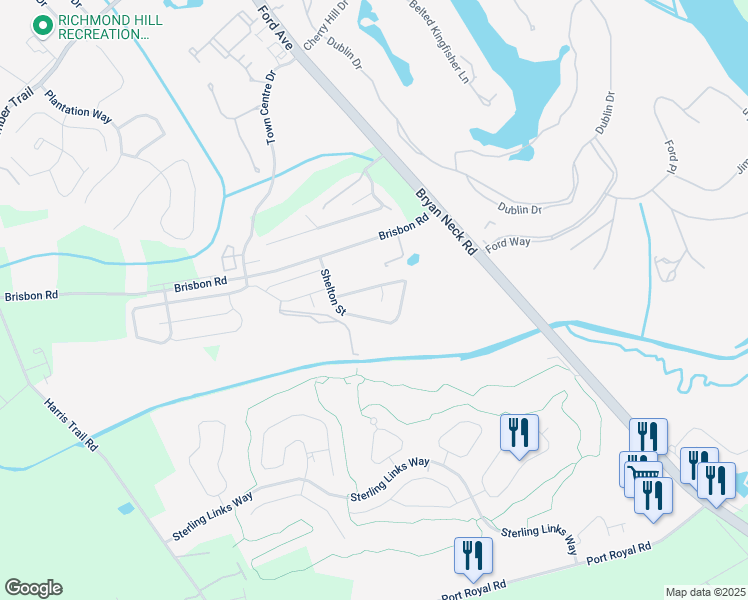 map of restaurants, bars, coffee shops, grocery stores, and more near 165 Shelton Street in Richmond Hill
