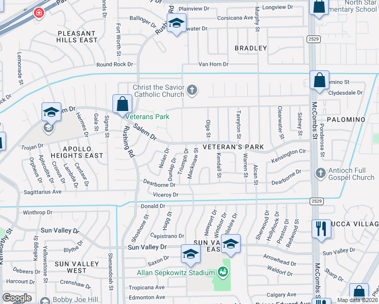 map of restaurants, bars, coffee shops, grocery stores, and more near 10461 Mackinaw Street in El Paso