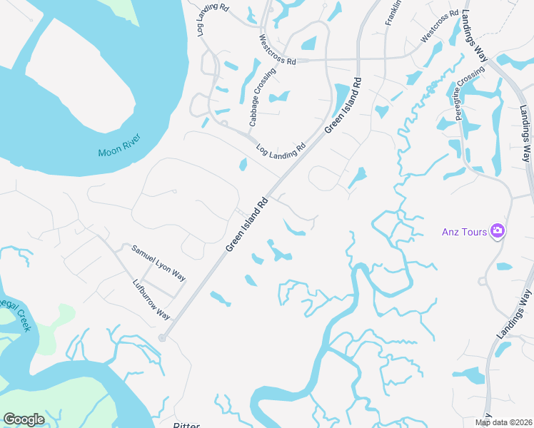 map of restaurants, bars, coffee shops, grocery stores, and more near 98 Green Island Road in Savannah