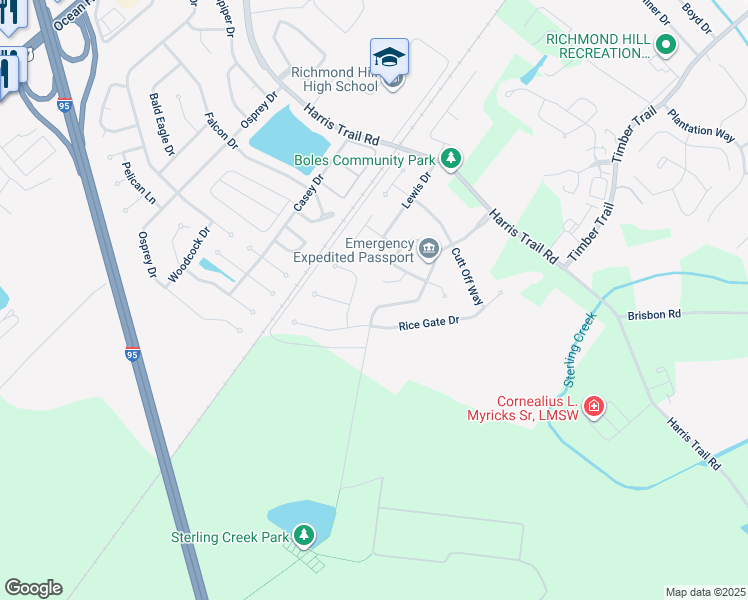 map of restaurants, bars, coffee shops, grocery stores, and more near 65 Ashley Court in Richmond Hill