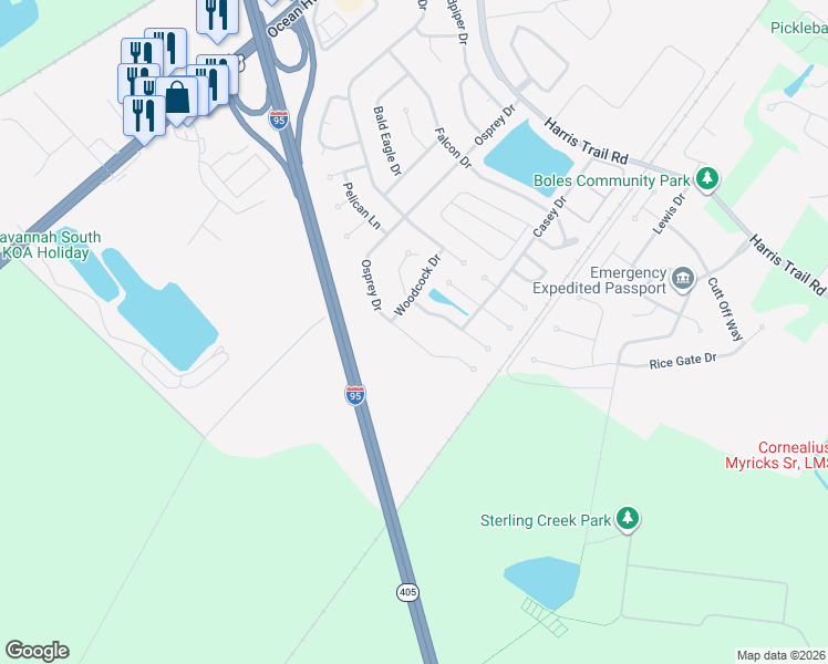 map of restaurants, bars, coffee shops, grocery stores, and more near 727 Osprey Drive in Richmond Hill