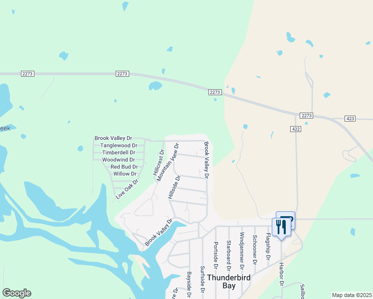 map of restaurants, bars, coffee shops, grocery stores, and more near 2080 Greenbriar Drive in May