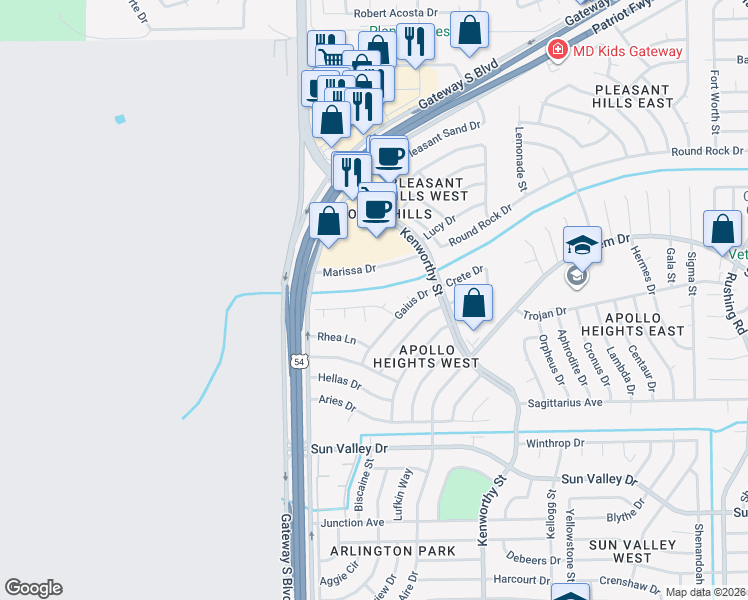 map of restaurants, bars, coffee shops, grocery stores, and more near 4605 Cupid Drive in El Paso