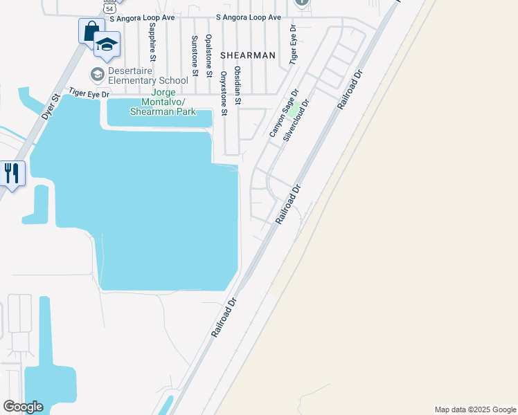 map of restaurants, bars, coffee shops, grocery stores, and more near 6978 Red Oak Court in El Paso