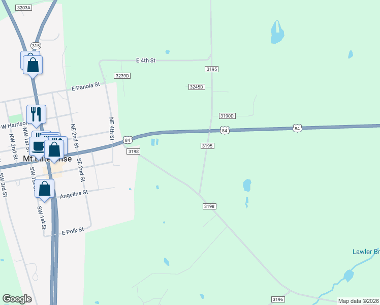 map of restaurants, bars, coffee shops, grocery stores, and more near 762 U.S. 84 in Mount Enterprise