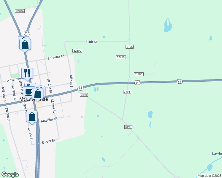 map of restaurants, bars, coffee shops, grocery stores, and more near 762 U.S. 84 in Mount Enterprise