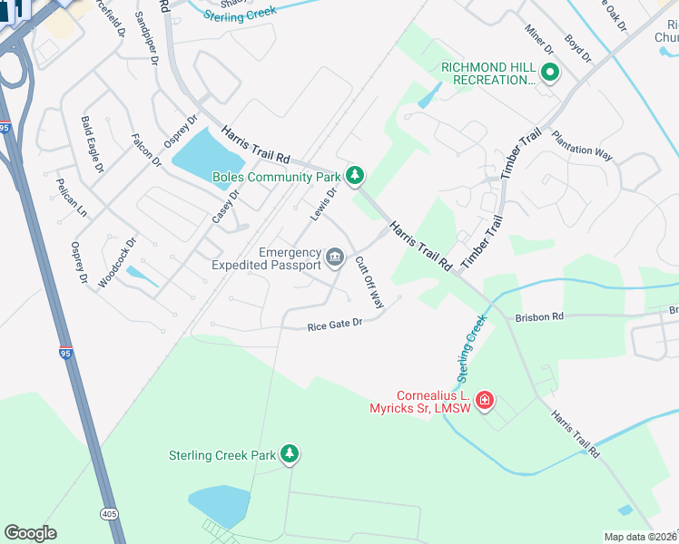 map of restaurants, bars, coffee shops, grocery stores, and more near 260 Sterling Creek Drive in Richmond Hill
