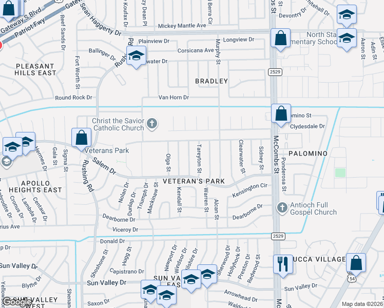 map of restaurants, bars, coffee shops, grocery stores, and more near 10541 Goodman Street in El Paso