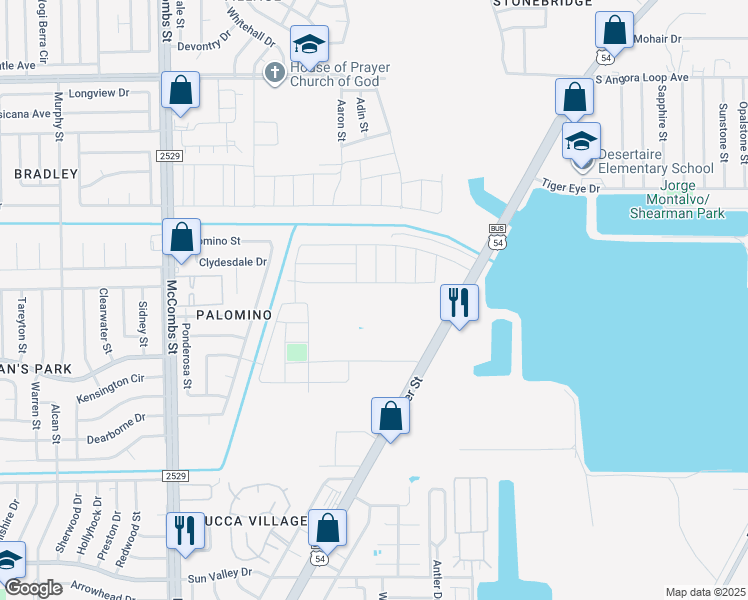 map of restaurants, bars, coffee shops, grocery stores, and more near 10501 Dyer St in El Paso