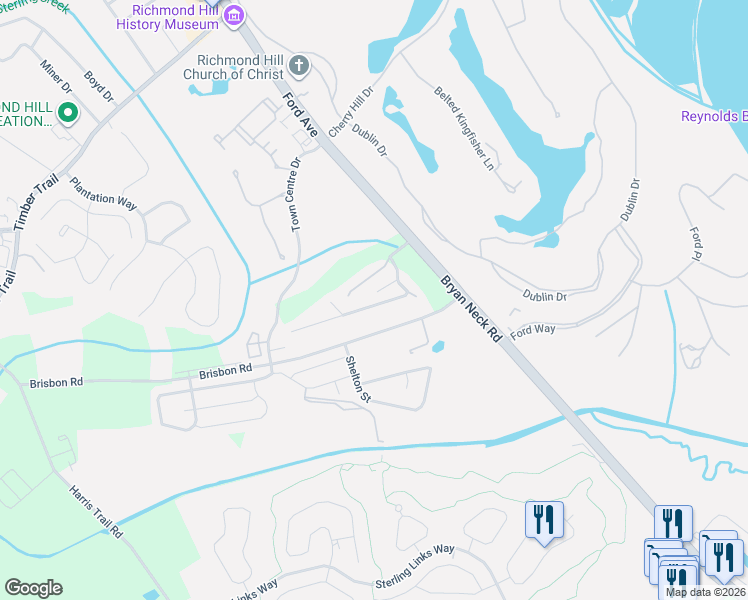 map of restaurants, bars, coffee shops, grocery stores, and more near 251 Holly Hill Road in Richmond Hill