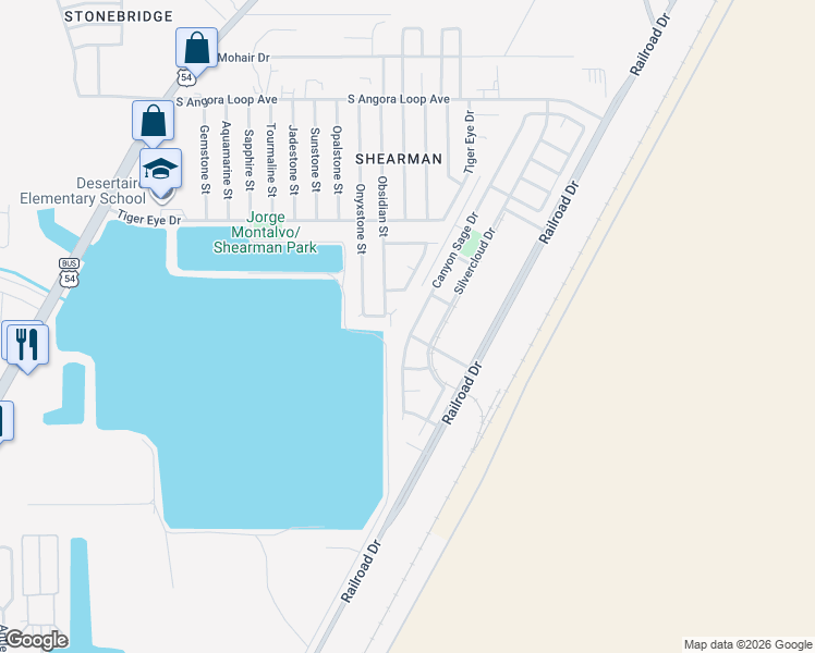 map of restaurants, bars, coffee shops, grocery stores, and more near 10509 Onyxstone Street in El Paso