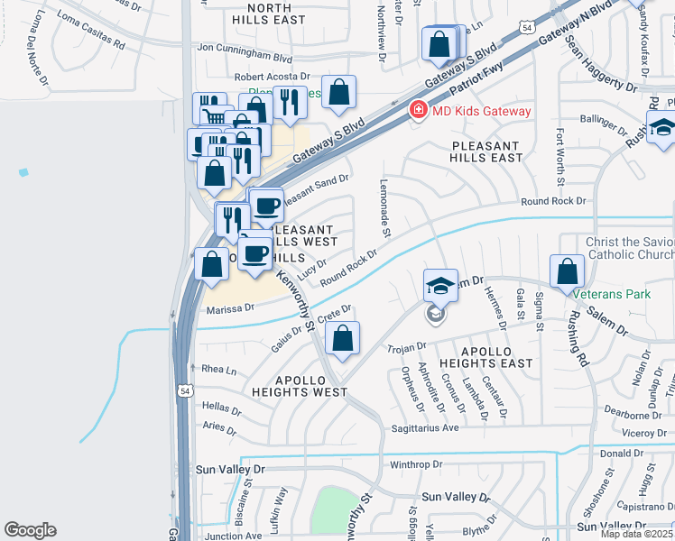 map of restaurants, bars, coffee shops, grocery stores, and more near 4740 Lucy Drive in El Paso