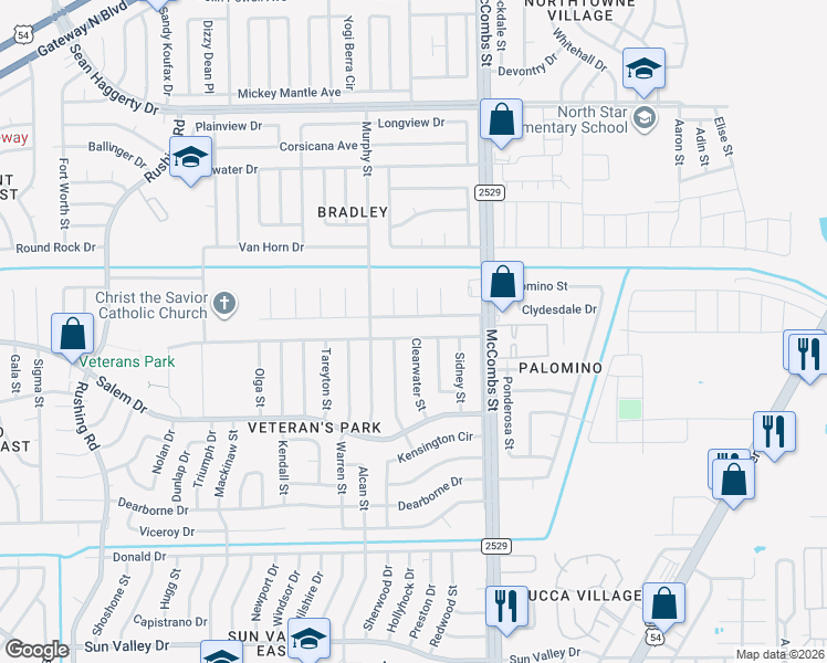 map of restaurants, bars, coffee shops, grocery stores, and more near 10600 Josie Place in El Paso