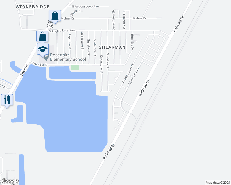 map of restaurants, bars, coffee shops, grocery stores, and more near 10517 Canyon Sage Drive in El Paso