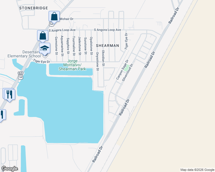 map of restaurants, bars, coffee shops, grocery stores, and more near 10509 Onyxstone Street in El Paso