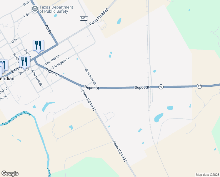 map of restaurants, bars, coffee shops, grocery stores, and more near 728 Depot in Meridian